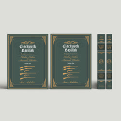 Covers and spines of both volumes of Clockwork Basilisk: The Early Revolver of Elisha Collier and Artemas Wheeler book