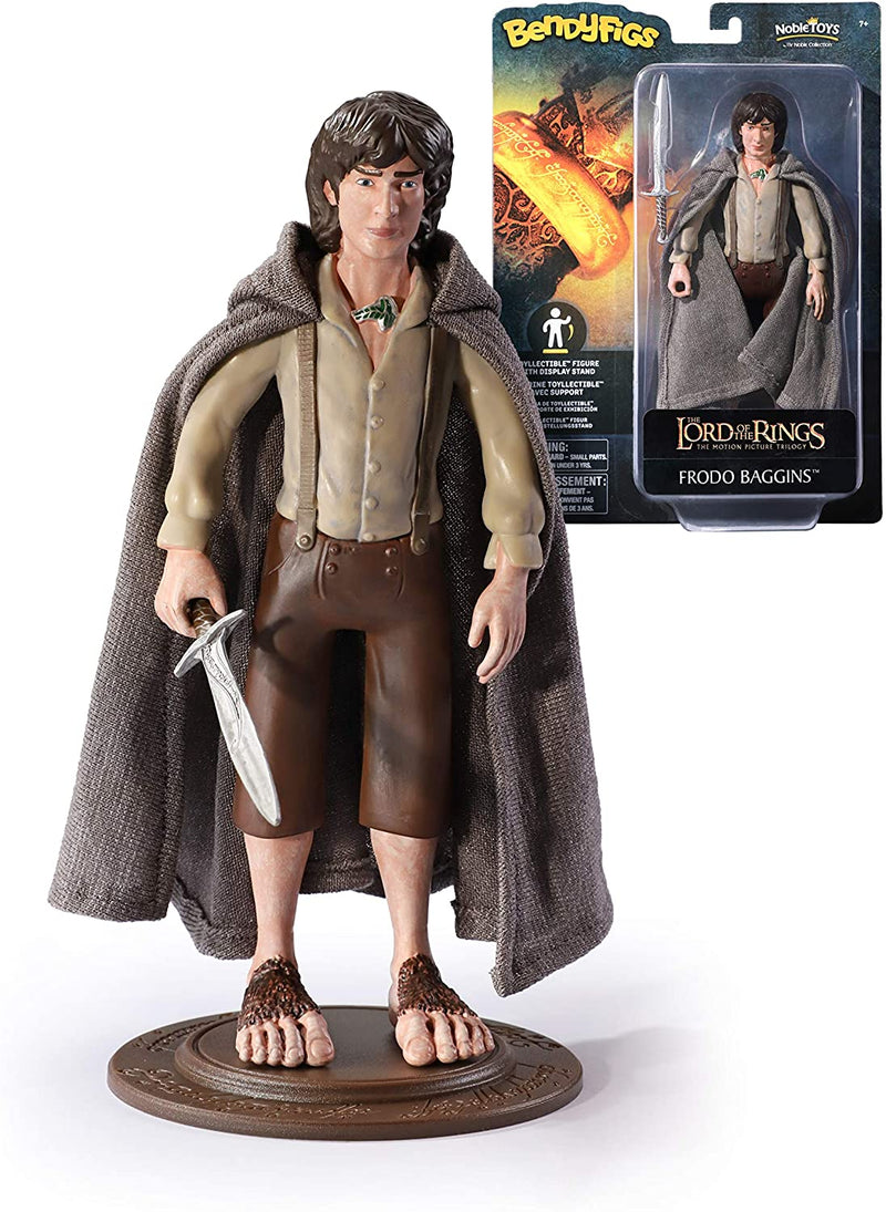 Frodo Baggins Bendyfig stood next to branded box