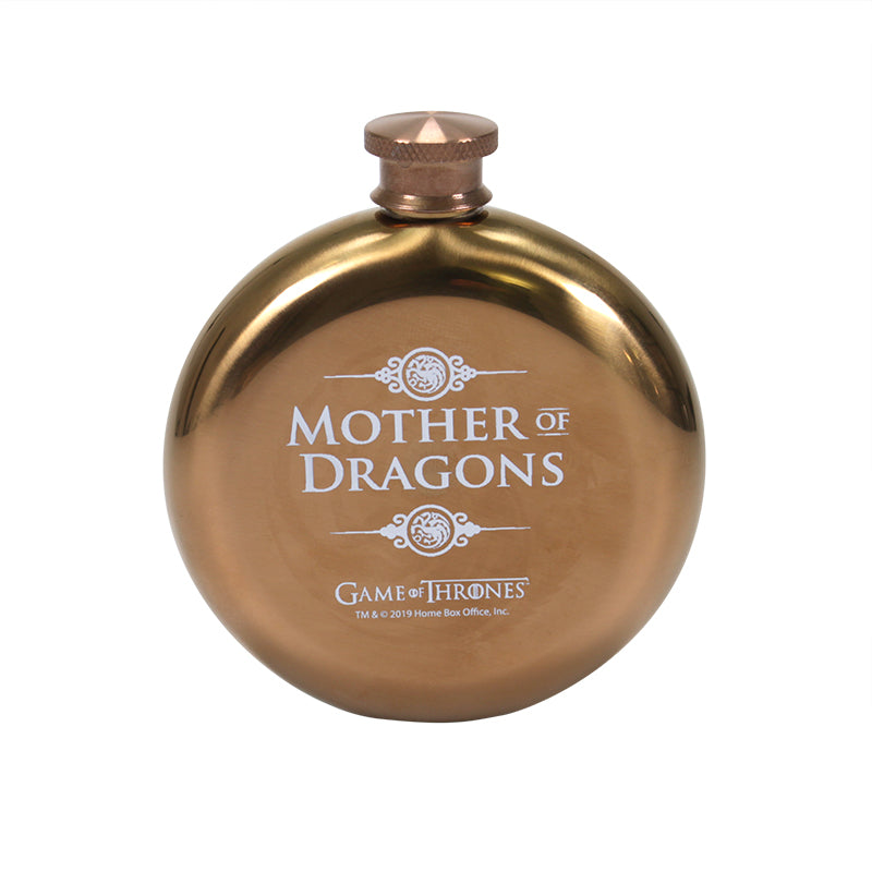 Round Hip Flask (Mother of Dragons) Text side