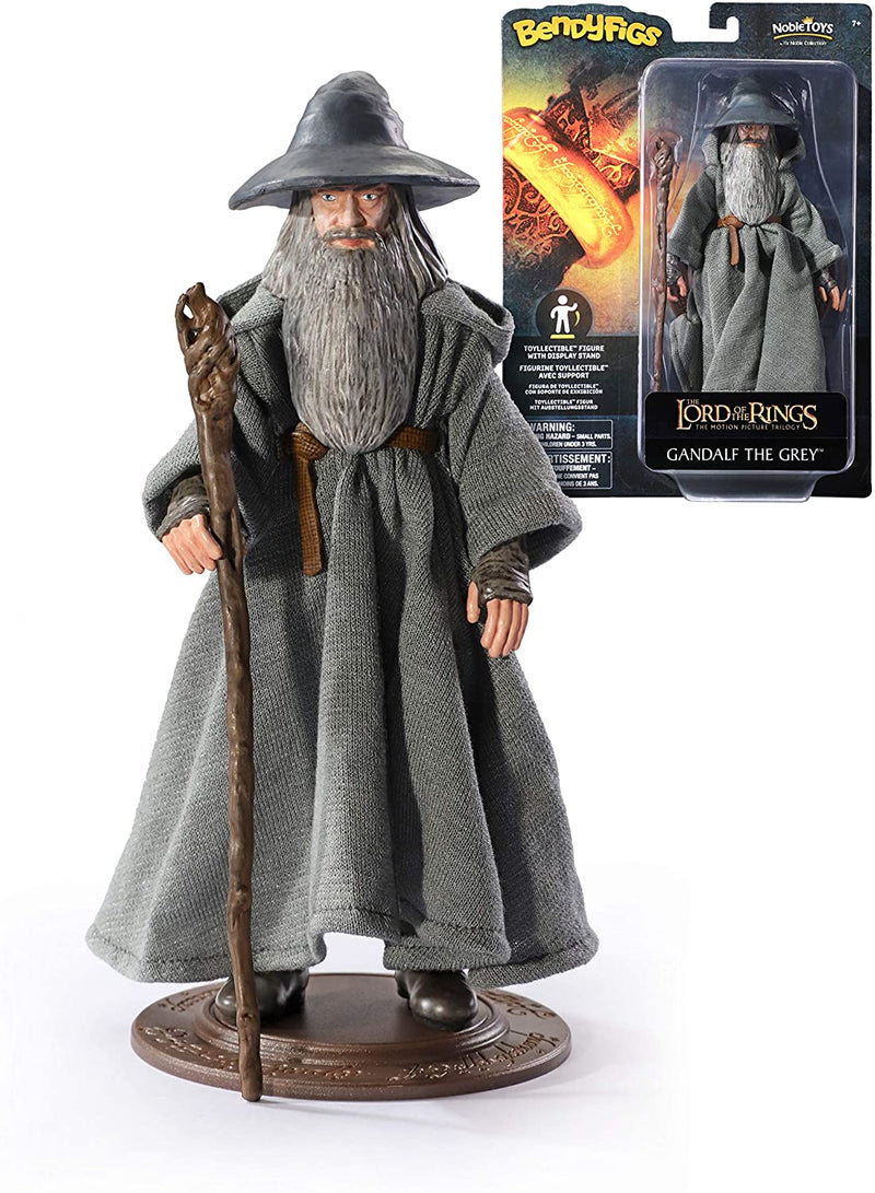 Gandalf the Grey Bendyfig stood next to branded box