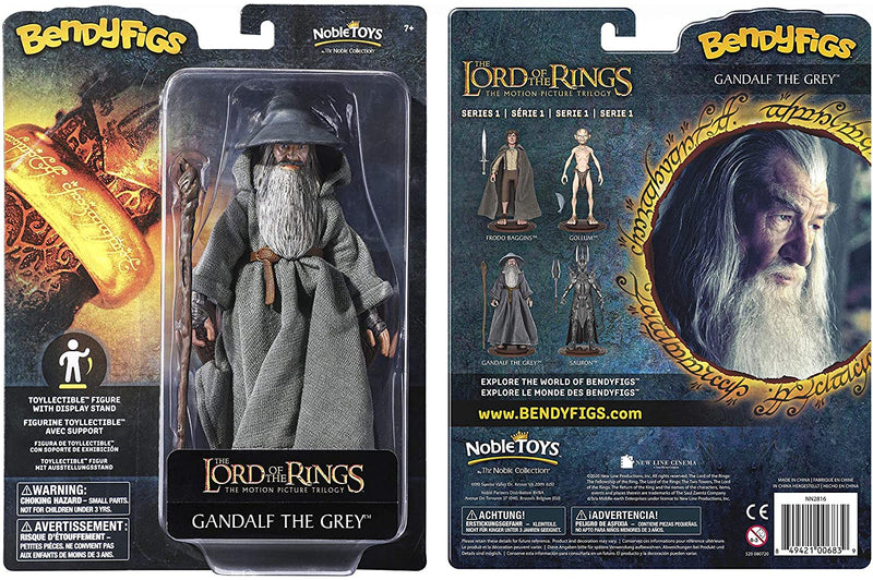 Gandalf the Grey Bendyfig front and back of branded box