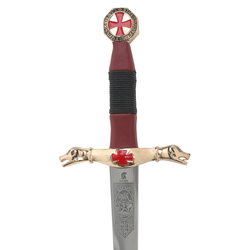 Knights Templar dagger hilt close up