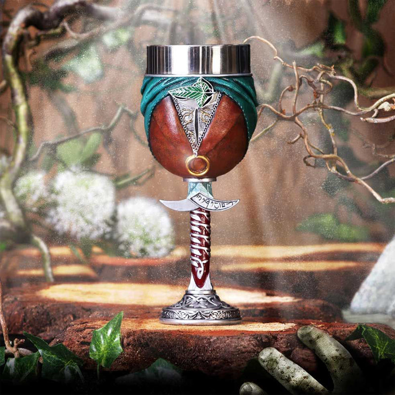 Lord of the Rings Frodo Goblet displayed with woodland background