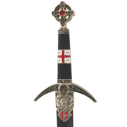 Robin Hood replica dagger pommel, hilt and crossguard front