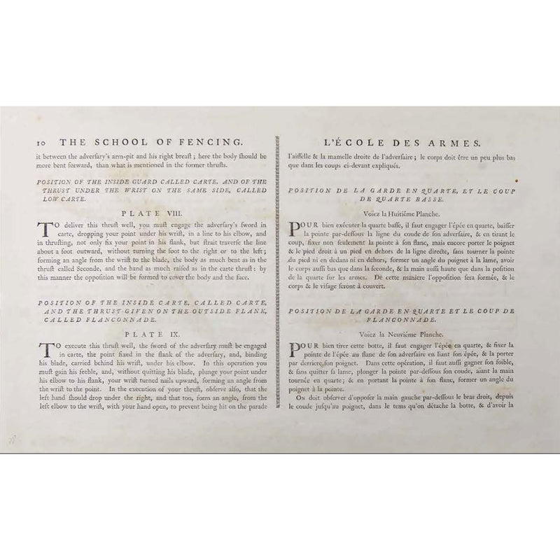 The School of Fencing: A Facsimile of Domenico Angelo’s 1765 Edition' two page spread