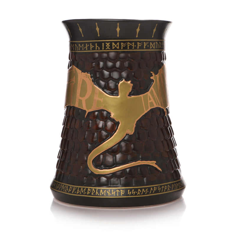 The Hobbit Smaug Stein in oxblood and gold front view