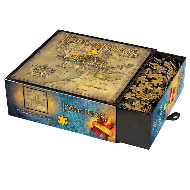 The Lord of the Rings Map of Middle-earth premium quality oversized puzzle - 1000 piece - pieces in box