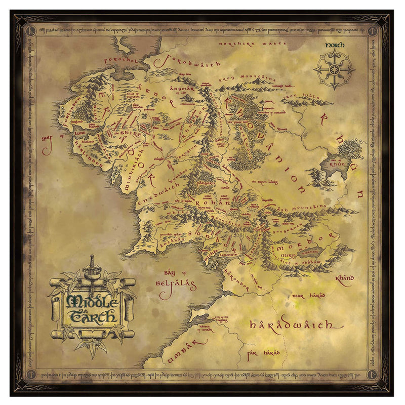 The Lord of the Rings Map of Middle-earth premium quality oversized puzzle - 1000 piece - design