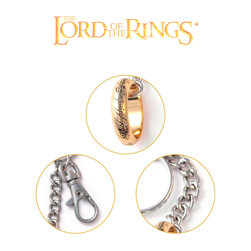 The Lord of the Rings - The One Ring Spring Clip Hook Keychain- hook, ring, and chain details