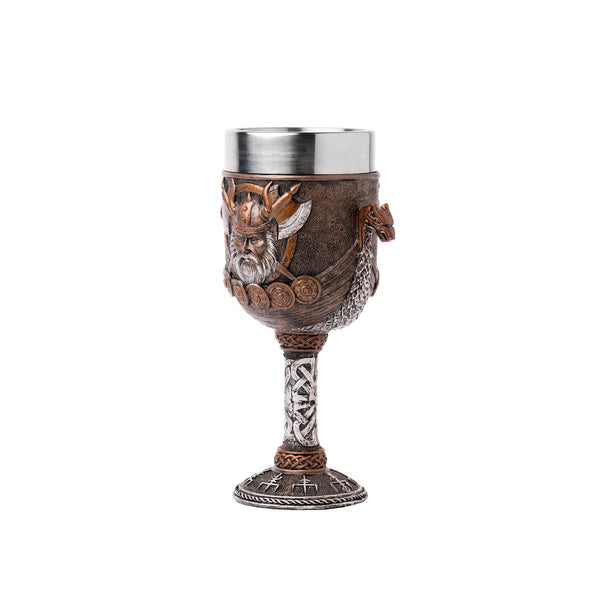 Nemesis Now Valhalla Goblet 17cm, hars w/roestvrij stalen inzetstuk