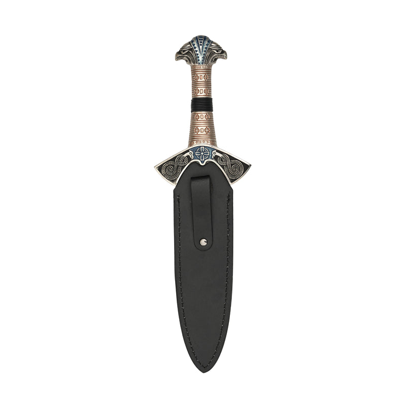 Viking dagger replica in scabbard with belt loop clip