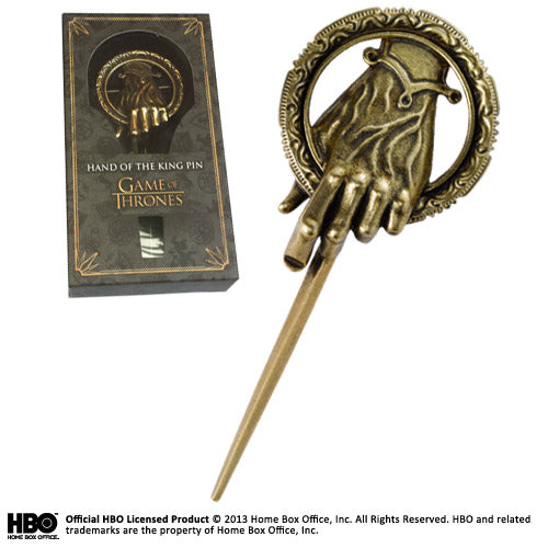 Hand of the King brooch with branded packaging