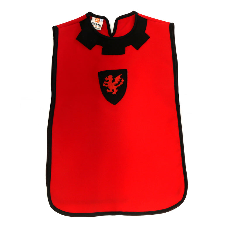Children's medieval tabard in red and black front