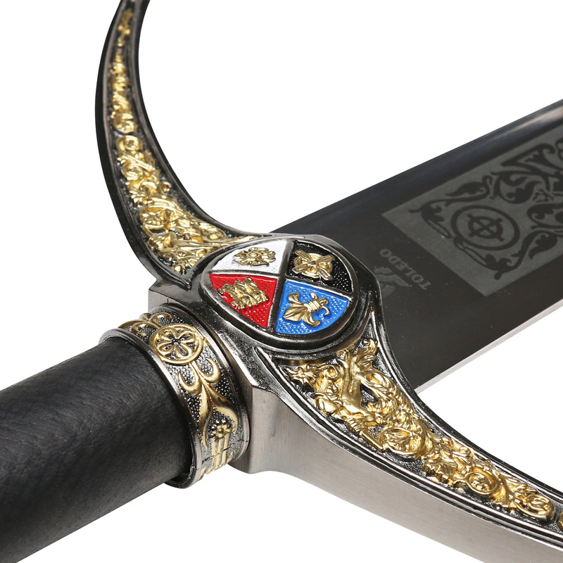 Robin Hood replica sword crossguard laying flat detail