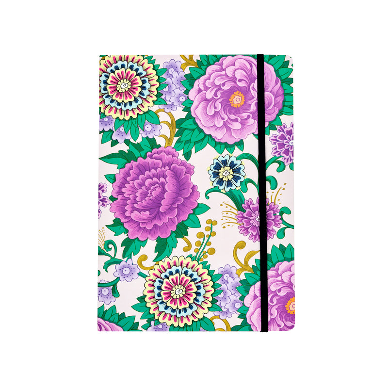 Indian dagger collection floral a5 soft cover journal with elastic band front