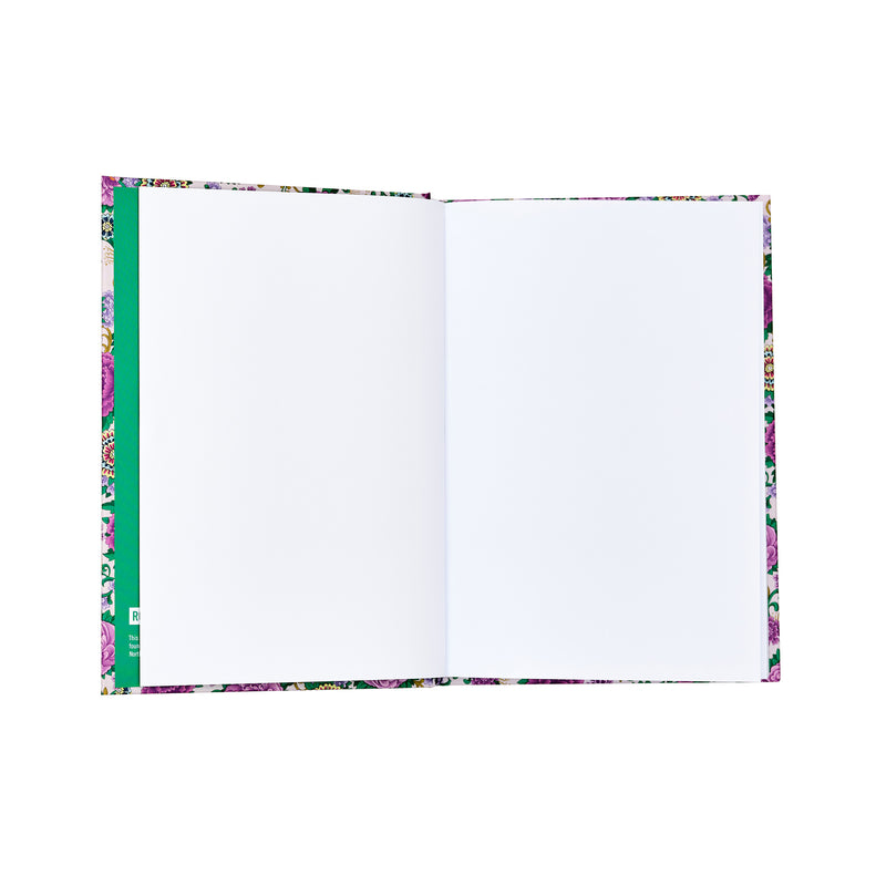 Indian dagger collection floral hardback notebook open with blank pages