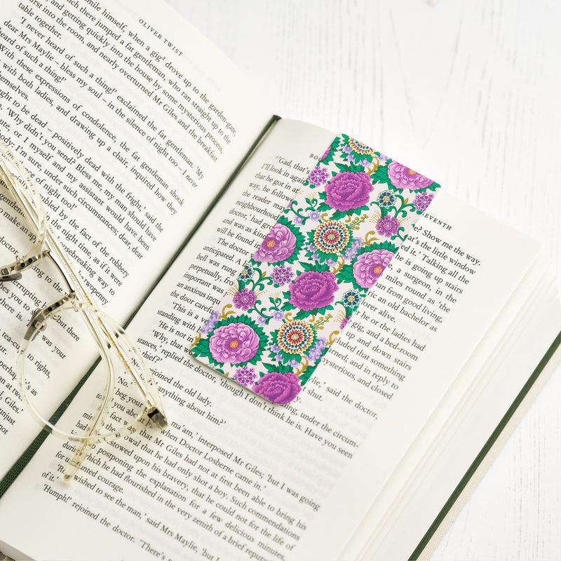 Indian dagger collection floral magnetic bookmark in open book