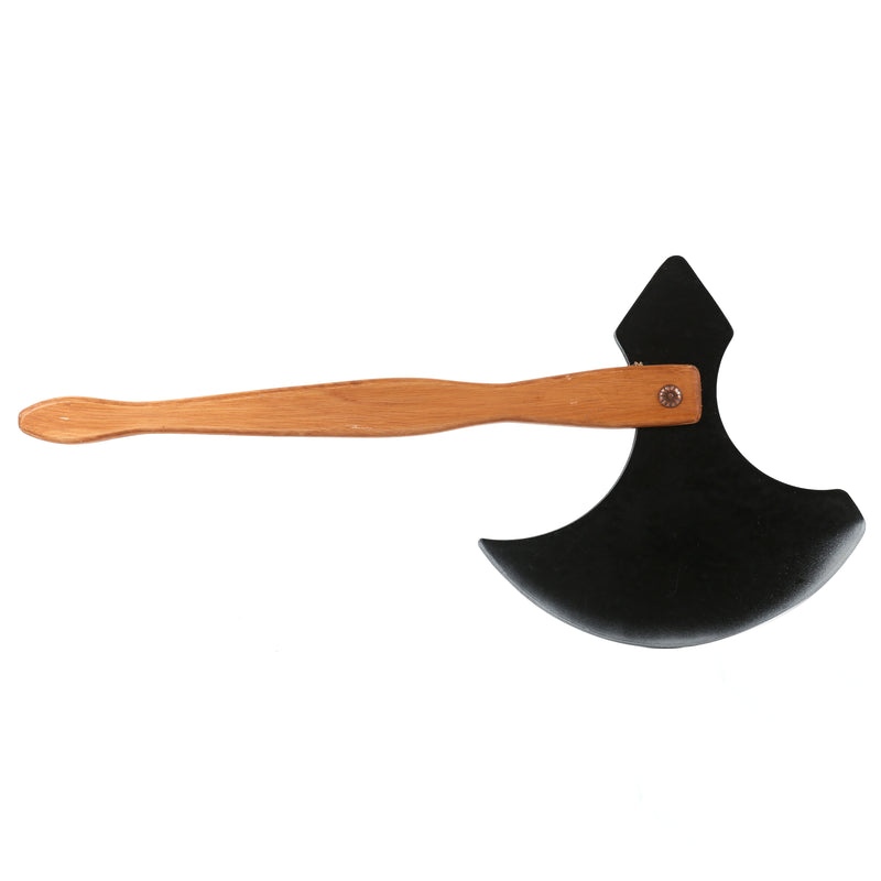 Wooden axe in black right side view