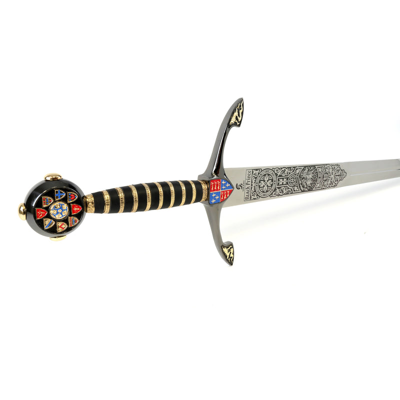 Black Prince sword pommel and hilt pointing right