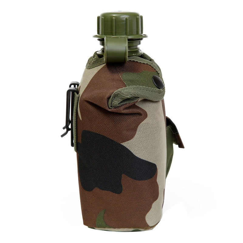 Children’s camo water bottle in woodland DPM right side