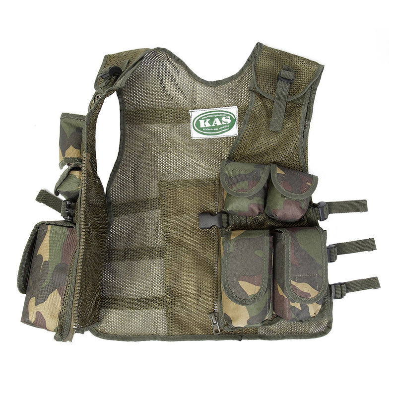 Children’s camo assault vest in woodland DPM open