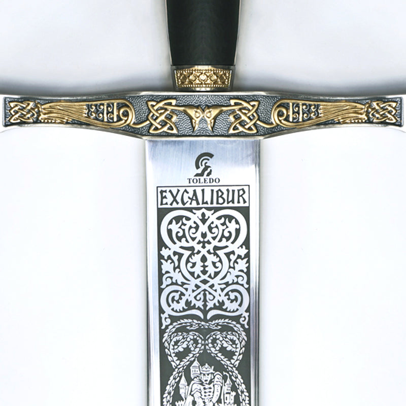 Excalibur sword etching on the blade