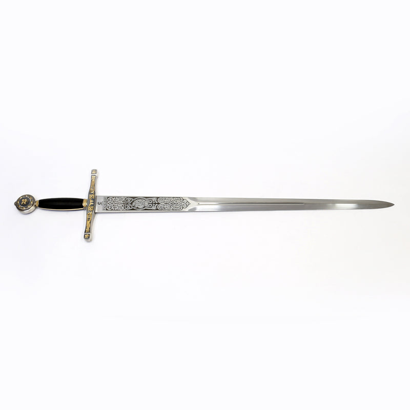 Excalibur sword pointing to the right