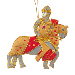Medieval Knight on horse hanging textile decoration