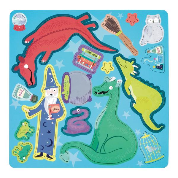 Magnetic fun and games tin wizard and dragon pop out cardboard dolls