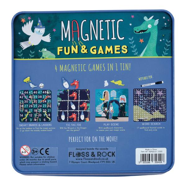 Magnetic fun and games tin back of box