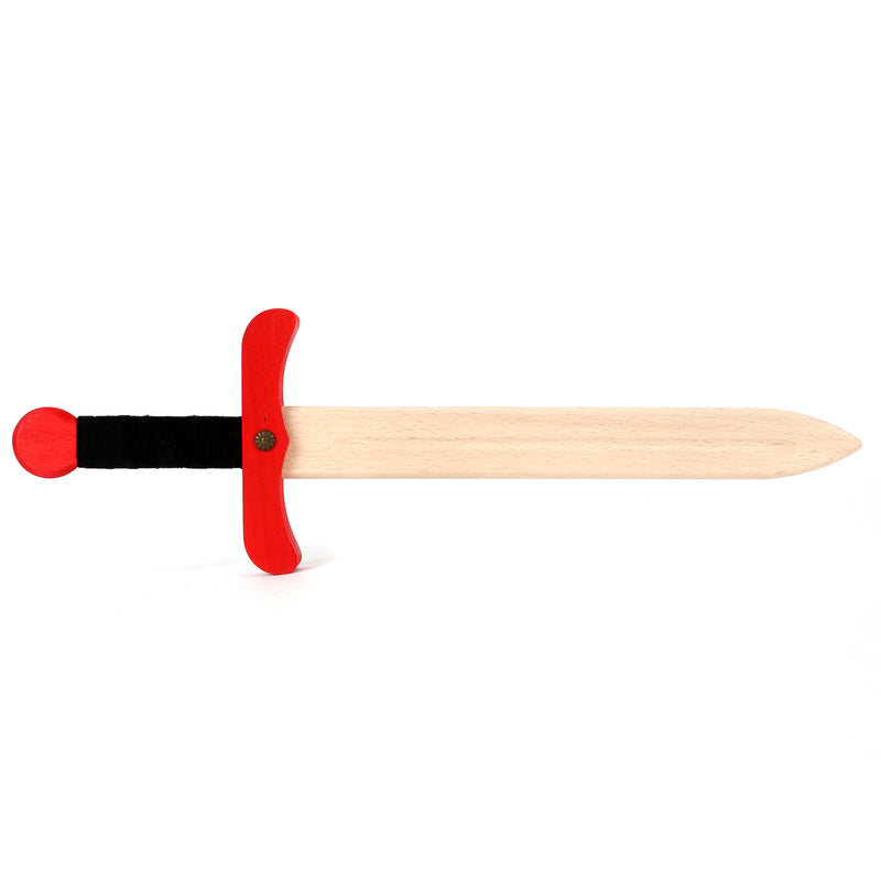 Colourful wooden sword Black and Red unsheathed