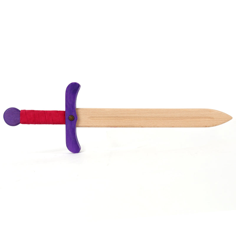 Colourful wooden sword Pink and Purple unsheathed