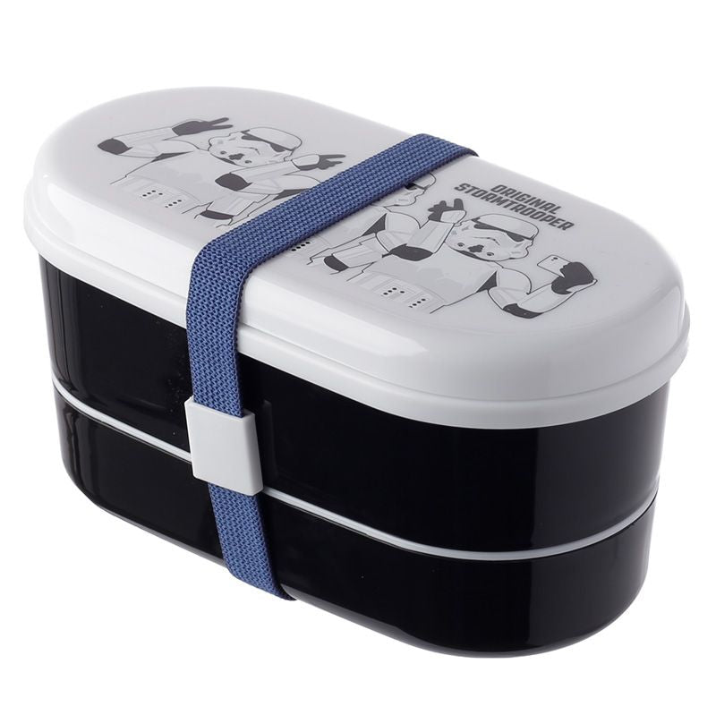 Stormtrooper Stacked Bento Box Lunch Box with Fork & Spoon closed box with fastening on