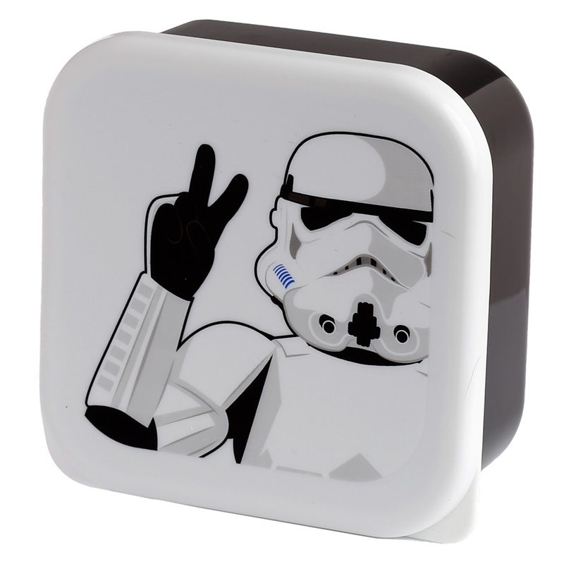 Stormtrooper Set of 3 Lunch Box & Snack Pots small black box
