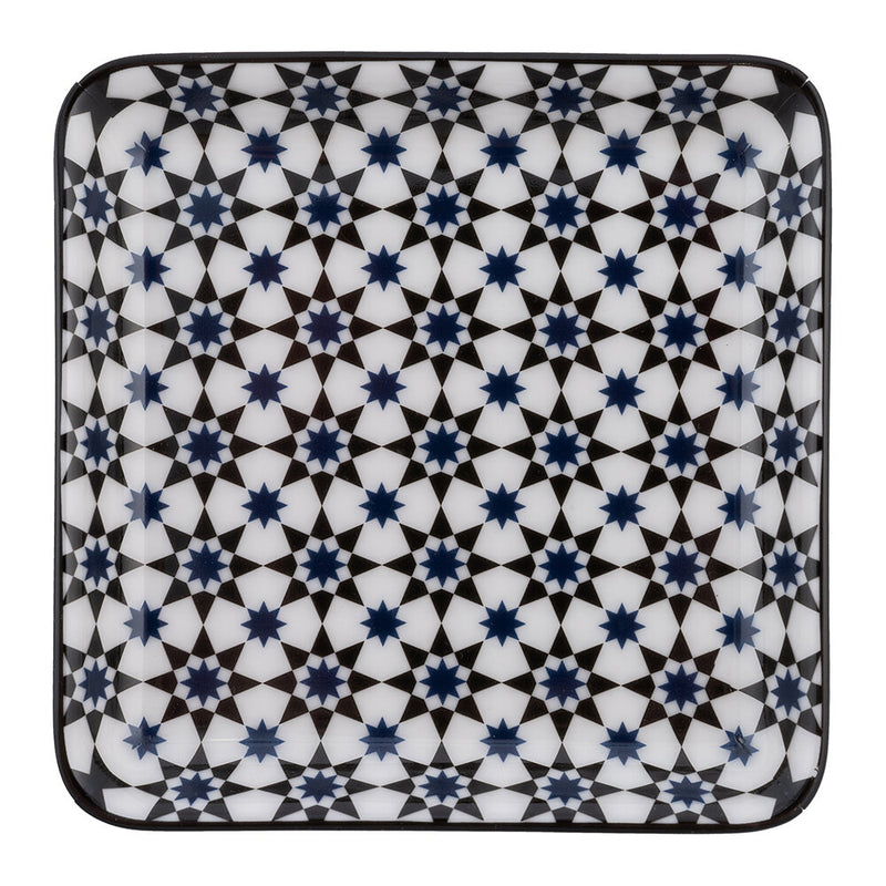 Black and white Kaobab Porcelain square plate 2