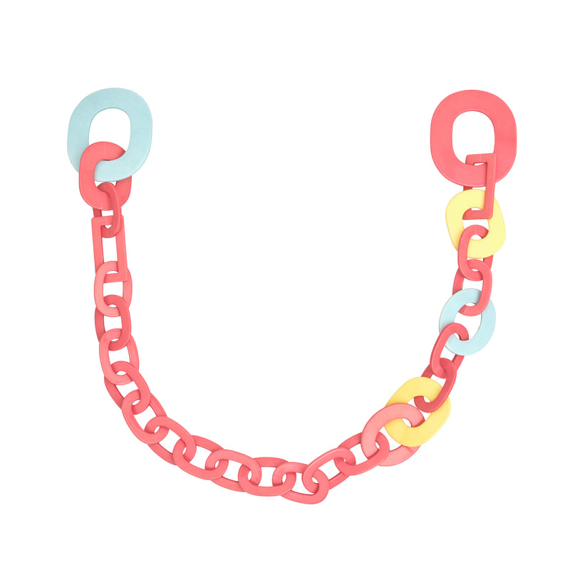 pink, yellow and blue pastel acrylic chain necklace