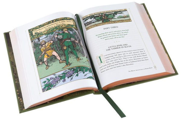 Open book with illustrated pages on a white background