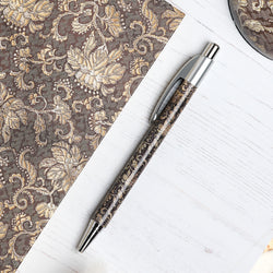 Archer's Sleeve ball point pen in gold white and brown