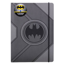 Batman Logo, Batsuit A5 hardback notebook cover in grey