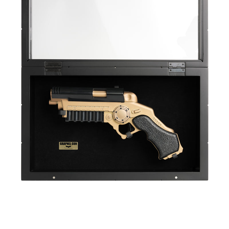 Front - Batman Grapple Gun Replica in Wooden case, open
