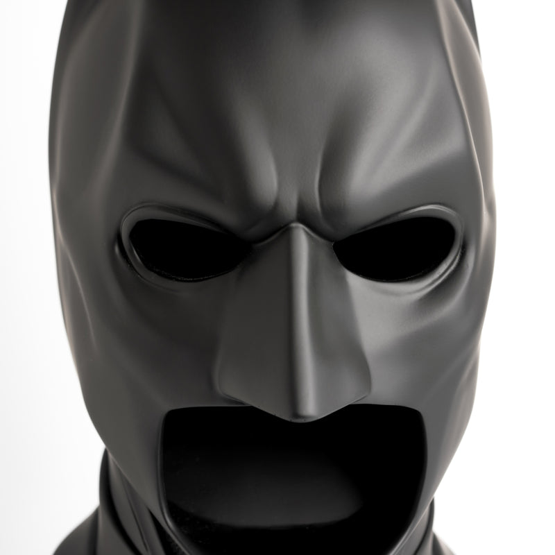 Full sized batman begins cowl replica face detail close up
