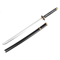 Black and white handled toy Japanese Samurai sword and scabbard
