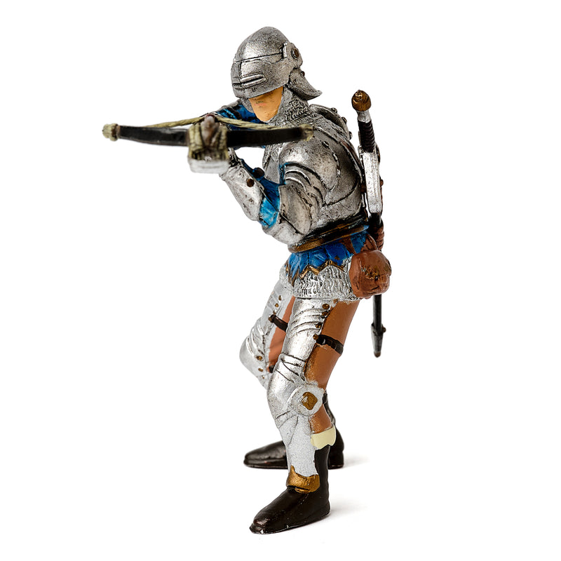 Papo: Silver Armour Blue crossbow knight front