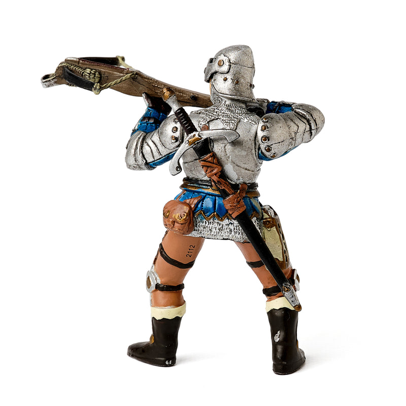 Papo: Silver Armour Blue crossbow knight left side
