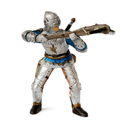 Papo: Silver Armour Blue crossbow knight right side