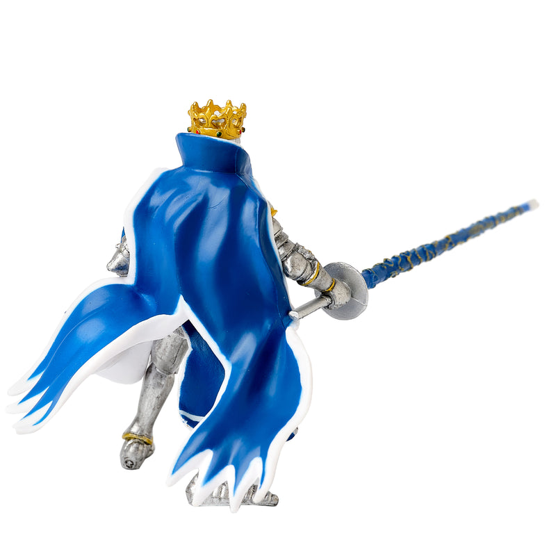 Papo: Blue, White and Gold Dragon King with lance back right side