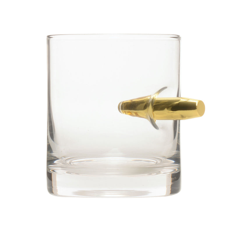 bullet crystal glass on white background