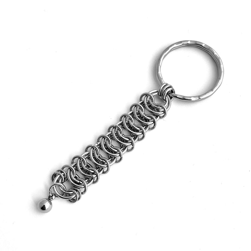 Scroll chain maille keyring