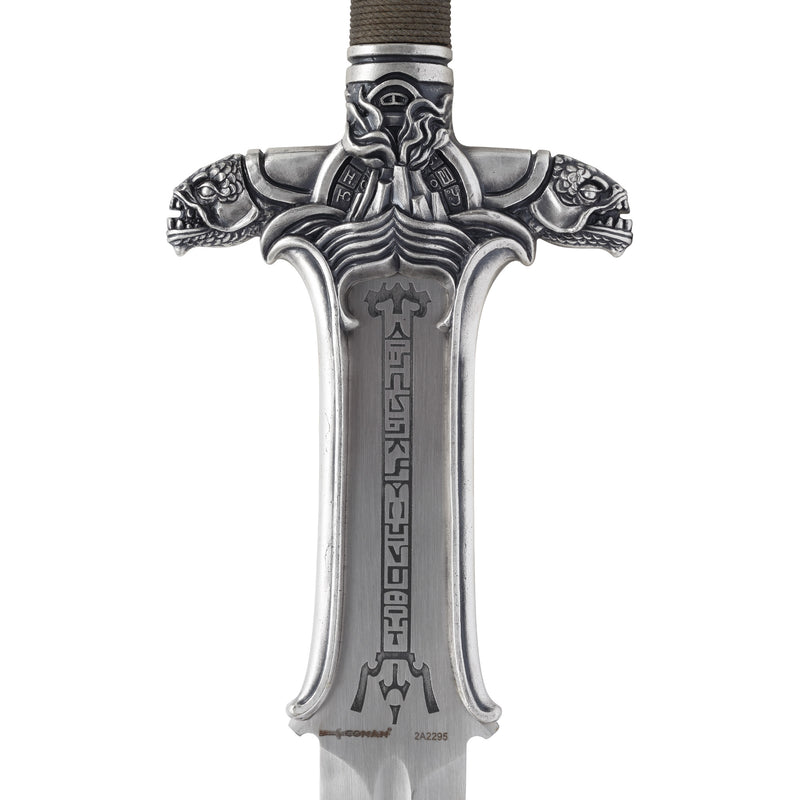 Conan Atlantean Sword replica crossguard and blade closeup 
