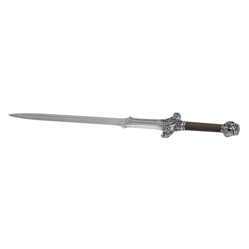 Conan Atlantean Sword replica full length lying on its side at an angle